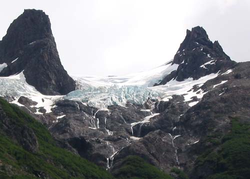 Hanging glaciers in Torres del Paine