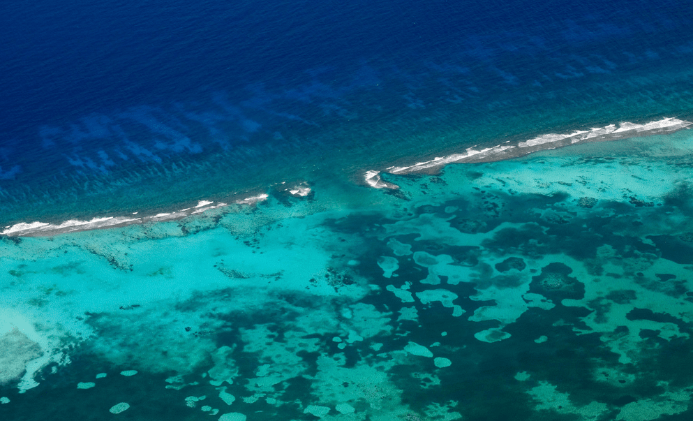 Ariel view of Cayman Islands Coral Reef