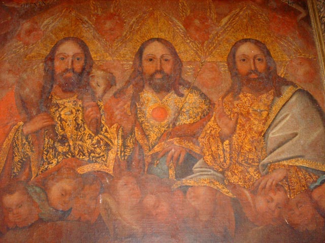 Holy Trinity painting, Iglesia de Nata, Church of Nata, Cocle, Panama
