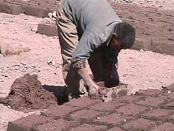 Ladakh, making adobe brick