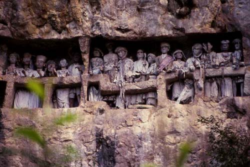 Tau-tau effigies of the deceased in Toraja