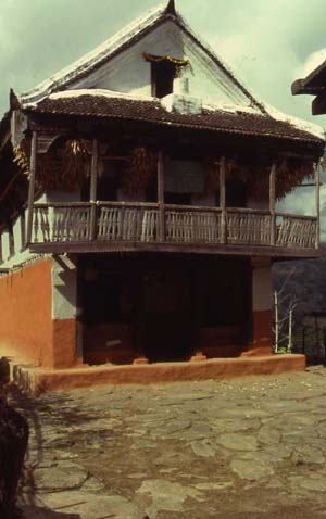 Characteristic front elevation of the Limbu house